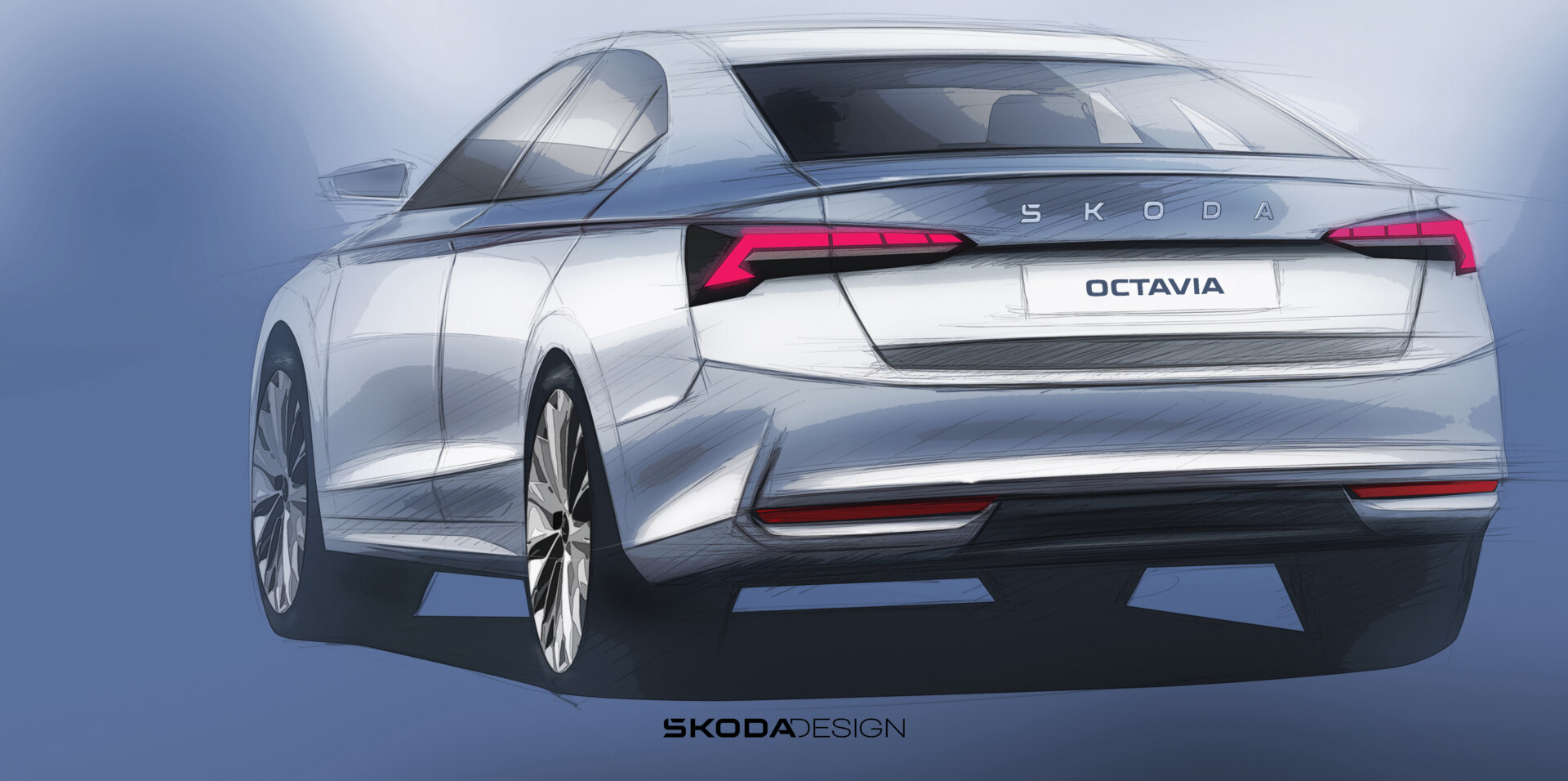 ШКОДА опубликовала первые эскизы обновленной Octavia