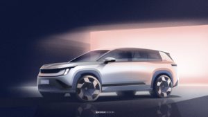 Шкода представляет эскизы экстерьера нового электрического автомобиля Шкода Пик